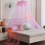 Mosquito Net Bed Canopy for Girls Pink Bed Curtains Tent Twin Queen Size by VISATOR