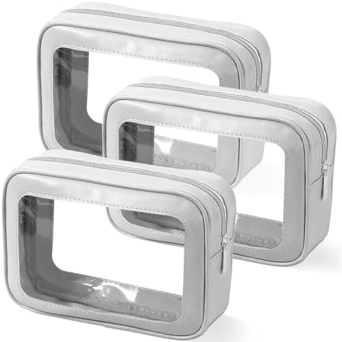 YOPCDJ 3PCS Clear Toiletry Bag, TSA Approved Travel Pouch by YOPCDJ