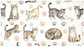 Bathtub Mat Non Slip 26.8x15.1In, Cats Paws Bath Mat by Anna+Cowper