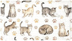 Bathtub Mat Non Slip 26.8x15.1In, Cats Paws Bath Mat by Anna+Cowper