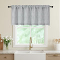Grey Valances for Windows, Light Filtering Faux Linen Textured Small Short by WelvetBLK