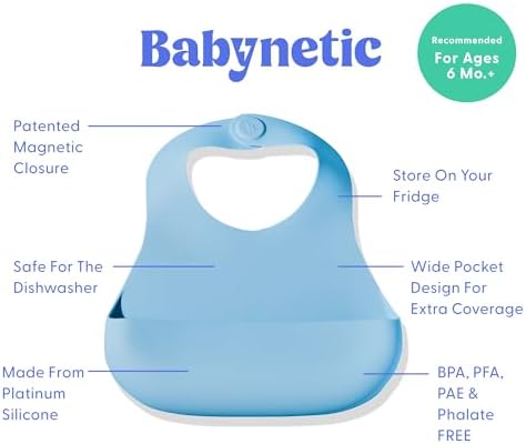 Magnetic Silicone Baby Bib – Waterproof, Dishwasher Safe, BPA Free Food-Grade - Image 3