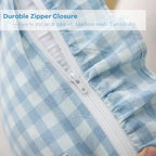 2 Pack Light Blue Gingham Lumbar Throw Pillow Shams 12''x20'' - Image 5