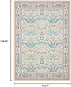 Joydeco Pink Area Rugs 8x10 for Living Room, Washable Cute Boho Floral Kids - Image 2