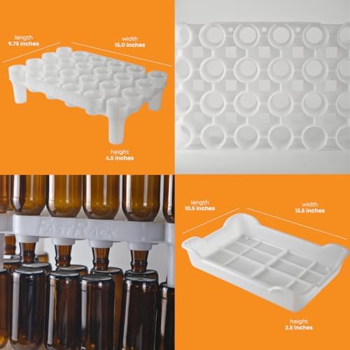 24-Bottle Wine Bottle Drying Rack | Stackable | White - Image 3