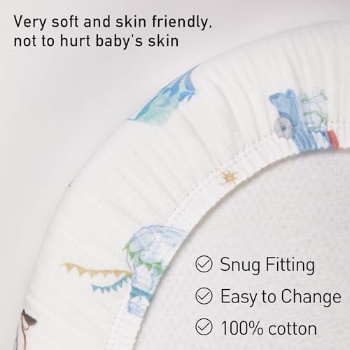 Muslin Bassinet Sheets 2 Pack, Universal Cotton Fitted Baby Mattress Sheet - Image 5