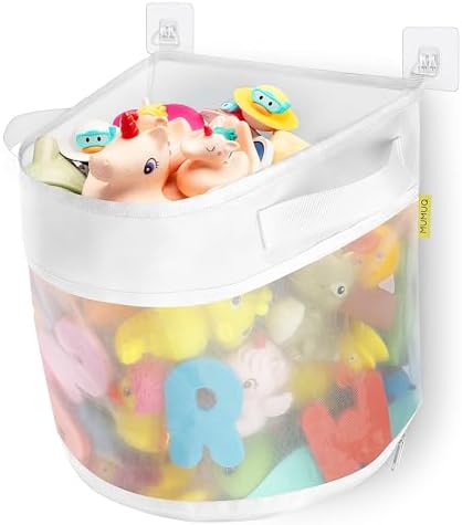 Bath Toy Storage, 4.15 Gallons Bath Toy Holder Wall-Mounted Shower Caddy by MUMUQ