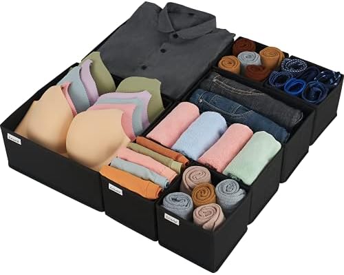 Criusia Drawer Organizer Clothes, 8 Pack Underwear Drawer Organizer, Foldable by Criusia