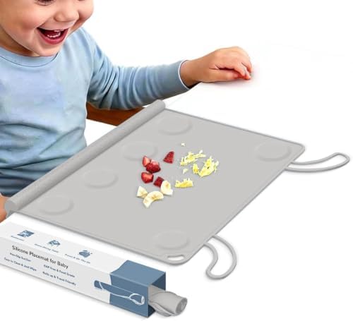 Silicone Placemat for Baby Self-Eating: Dishwasher Safe & Non-Slip for Dining by DZDOV