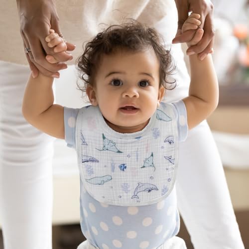 Muslin Bibs for Baby Boy, Adjustable Fit for Drooling and Teething Toddler - Image 2
