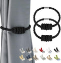 BEL AVENIR Magnetic Cotton Curtain Tiebacks 2 Pack Hand-Woven Curtain Ties by BELAVENIR