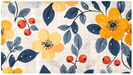Shower Mat Non Slip, Florals Berries Anti Slip Bath Mat by Anna+Cowper