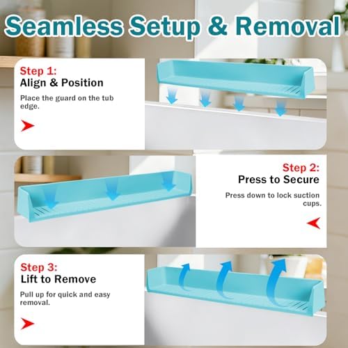 Bathtub Splash Guard for Tub Kids- Silicone Bath Play Shelf - Image 6