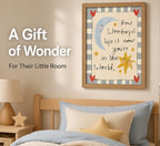 Framed How Wonderful Life Is Nursery Wall Art Cute Moon and Star Wall Decor - Image 2