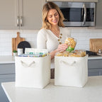 OrganiHaus 11x11 Cube Storage Bins, Rope Handles - Image 4