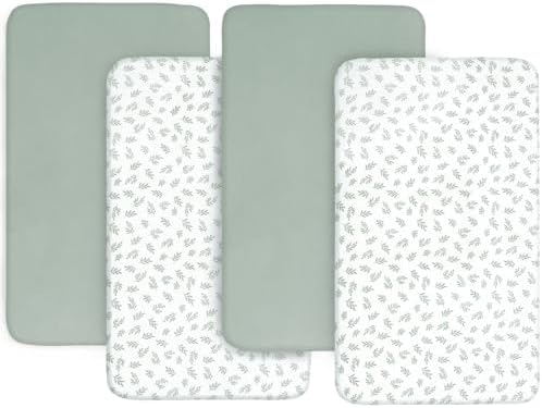 Baby Bassinet Sheets 4 Pack Compatible by Bilobanbabybedding