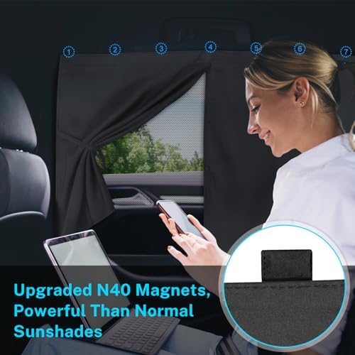 Car Window Shades, Double Layers Magnetic Car Sun Shade - Image 2