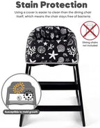 Mamatepe Baby High Chair Cover, Restaurant Seat Liner | Black - Image 2