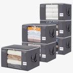 Blanket Storage Bags 6 Pack 60L Clothes Closet Organizer Containers PE by YGEOMER