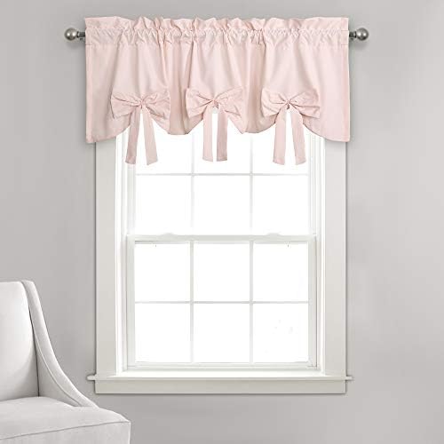 Lush Decor Melody Bow Valance Curtain 52" W x 18" L +3" Blush by LushDecor