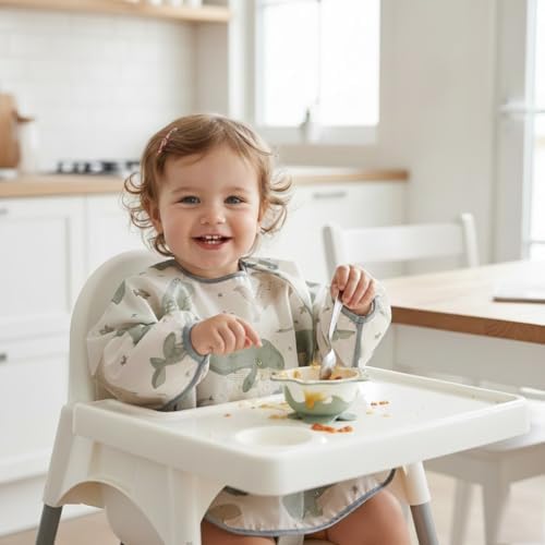 PandaEar 5 Pack Baby Long Sleeve Bibs| Waterproof Full Sleeve Bib - Image 2