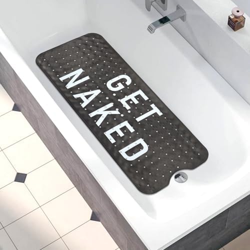 Bathtub Mat Non Slip, Get Naked Extra Long Bath tub Mat Shower Floor Mat - Image 5