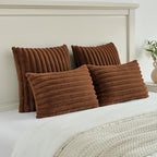 FUTEI Pack of 2 Faux Fur Throw Pillow Covers 18x18 Inch - Image 5