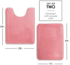 Clara Clark 2 Piece Bathroom Rugs, Velvet Memory Foam Bath Mat Set, Non-Slip - Image 2
