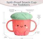 Itzy Ritzy Toddler Snack Cup, Spill-Proof w/Soft Silicone Lid, Strawberry - Image 4