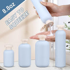 ASEVAT 8.8 oz Plastic Travel Refillable Shampoo Bottles, Empty Squeeze Bottles - Image 2