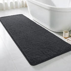 Polyester Bathroom Runner Rug 24"x60" Dark Gray, Soft Bath Mat by Kildoss