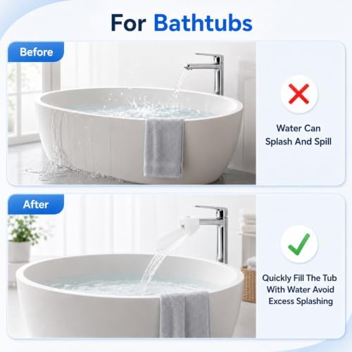 Gjinxi 2PCS Bathtub Extender Silicone Faucet Extender - Image 4