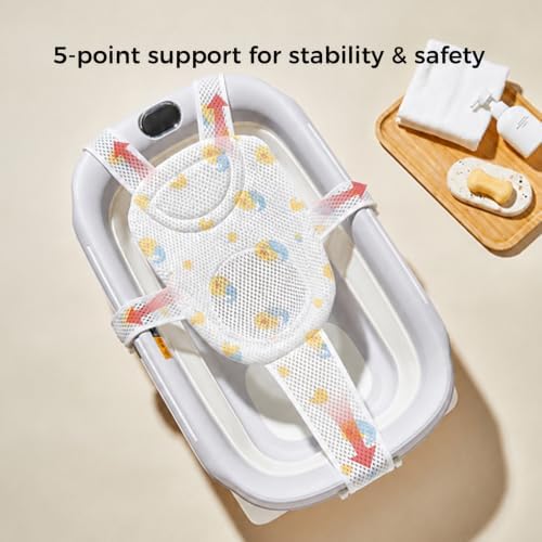 Baby Bath Support Mesh Pad, Newborn Bath Tub Seat Net, Quick-Dry Adjustable - Image 3