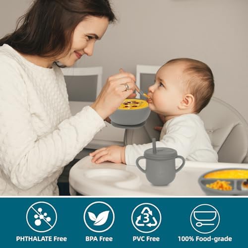 100% Silicone baby feeding set, BPA free Baby dishes set - Image 5
