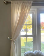 Antique Brass Curtain Holdbacks, Calla Lily Metal Tiebacks Wall Mounted - Image 4