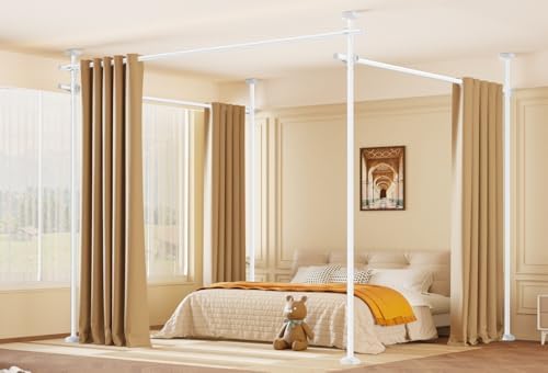 Room Divider for Room Separation, Tension Curtain Rods No Drilling for Room by SWXNLPZforyourfamily