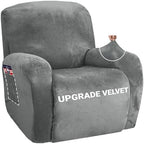 ZNSAYOTX Stretch Velvet Recliner Cover 4-Pieces, Thick Soft Recliner Chair by ZNSAYOTX