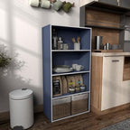 Homes: Inside + Out Apexa 4-Tier Cube Storage Organizer Shelves, Stackable Wood - Image 6