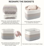 4 Pack Large Storage Baskets for Organizing, and Clothes, Cotton Rope Basket - Image 7