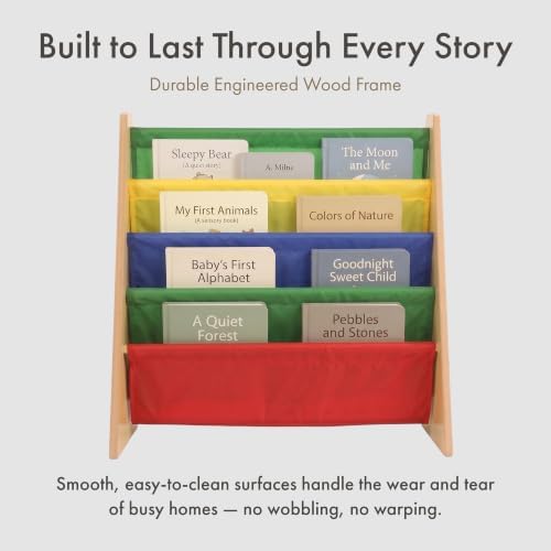 Humble Crew Kids Bookshelf, Montessori Front Facing Toddler Bookcase 4 Tier - Image 5