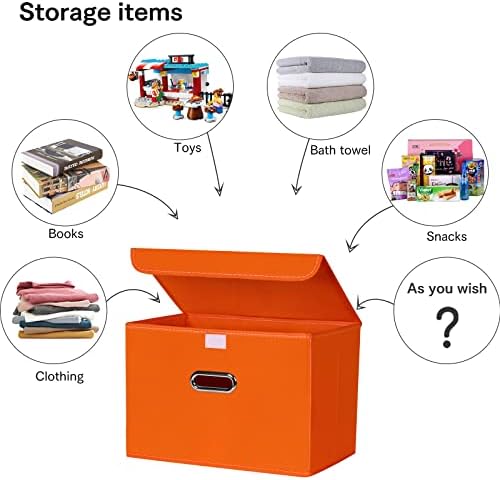 Linen Fabric Foldable Collapsible Storage Cube Bin Organizer Basket Fabric - Image 3