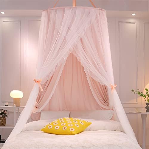 VETHIN Double Layer Princess Round Dome Canopy Bed Curtain - Image 5