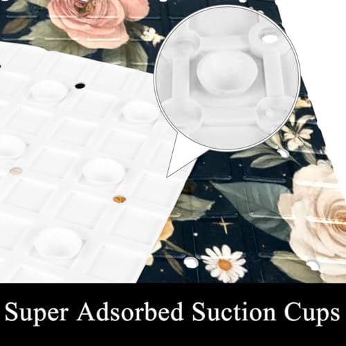 Bathtub Mat Non Slip 26.8x15.1In, Vintage Butterfly Wildflowers Bath Mat - Image 3