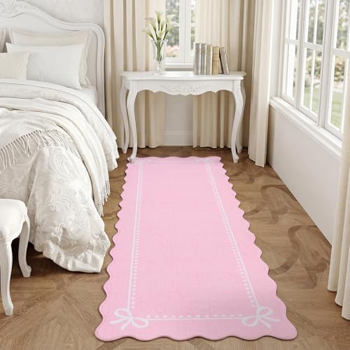 Garvee Scalloped Bow Runner Rug 2x6 Washable Kitchen Runner Rug Non-Slip - Image 3