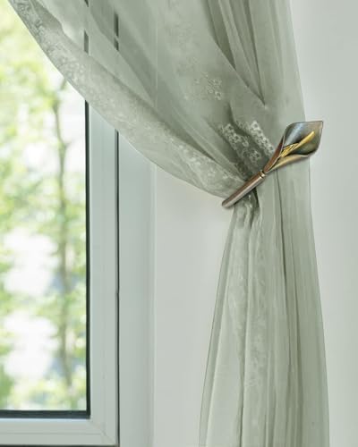 Antique Brass Curtain Holdbacks, Calla Lily Metal Tiebacks Wall Mounted by SDGINAHOMEIMPROVEMENT
