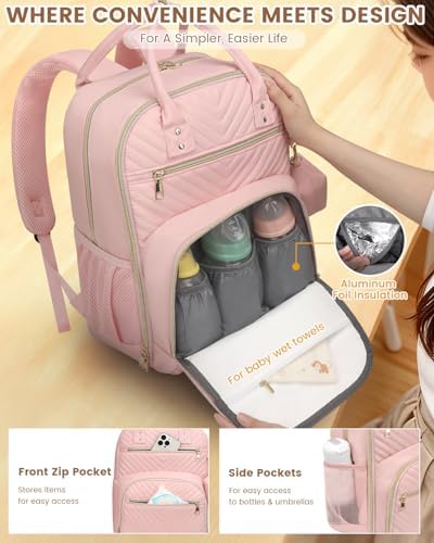 Pritent Diaper Bag Backpack, Baby Bag Backpack Baby Essentials - Image 4