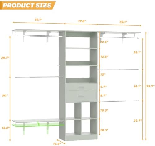 Closet System - 4.75-8FT Closet Organizer System - Image 3