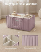 Blissful Diary Baby Diaper Caddy Organizer, Nursery Storage, Mauve Pink - Image 3