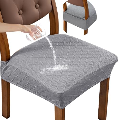 Genina Waterproof Chair Covers for Dining Room, Light Gray by Genina