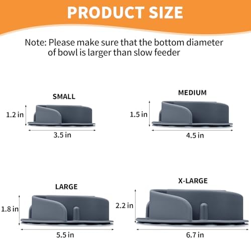 Slow Feeder Dog Bowls Insert, Animire Soft Silicone Slow Eating Dog Food Bowl - Image 4
